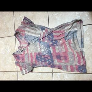 BDG American Flag V Neck